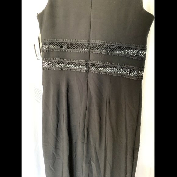 NEW XSCAPE Jersey Crochet Midi Dress‎ in Black [SZ 12 ] - Picture 6 of 8
